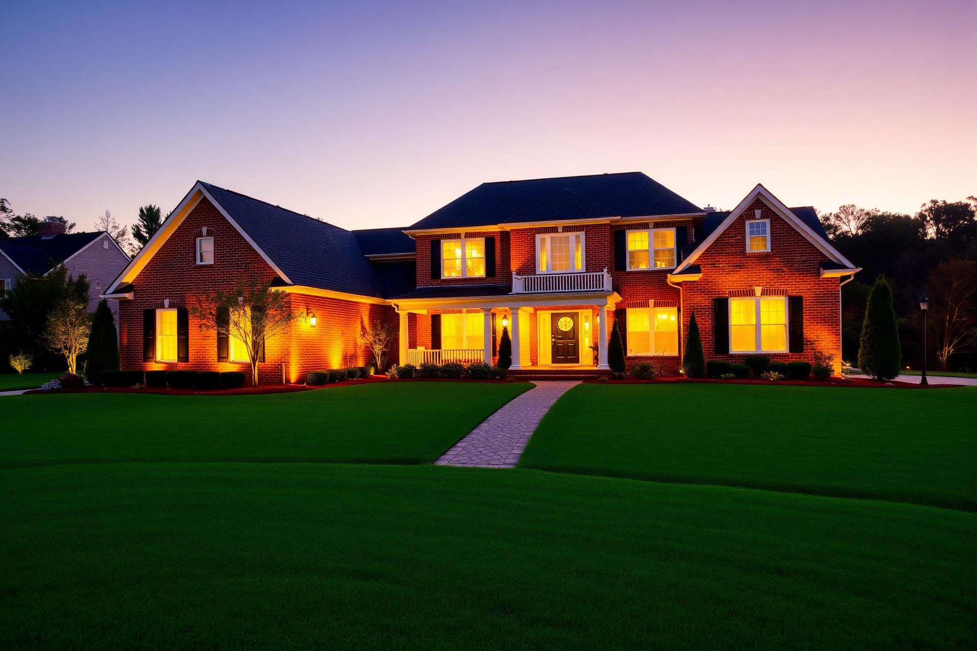 Elegant Maryland home at sunset